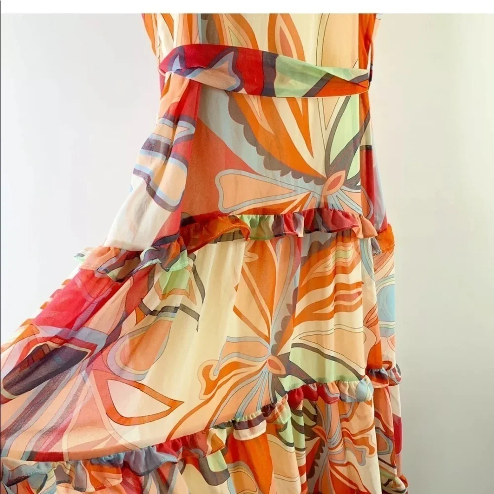 ALEXIS X Target Floral Sleeveless Ruffle Dress M